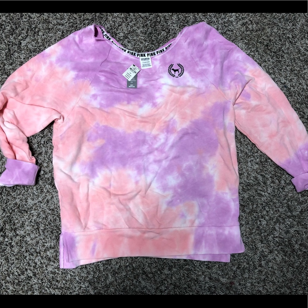 NWT PINK tie dye sweatshirt